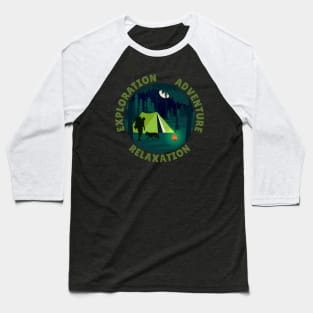 Exploration Adventure Relaxation Camping Hiking Therapy Baseball T-Shirt